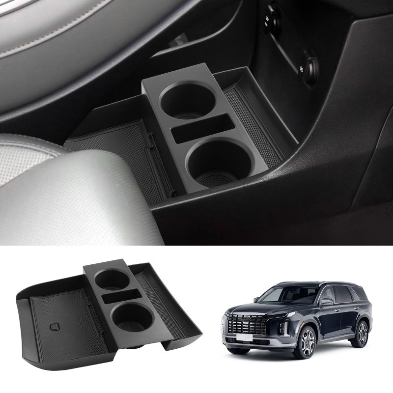 LUWU 2025 Palisade Lower Organizer Tray for 2020 2021 2022 2023 2024 2025 Hyundai Palisade SE/SEL/XRT/Limited/Calligraphy Under Armrest Organizer Insert Storage Tray w/Cup Holder 2025 Palisade Accessories - Image 1